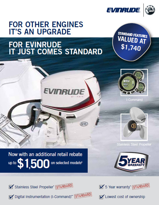 Engine Rebates Up to $1500 rebate on Evinrude engines - The Fishing Website
