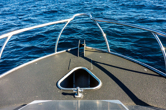 The anchor is most easily worked through the forward hatch.