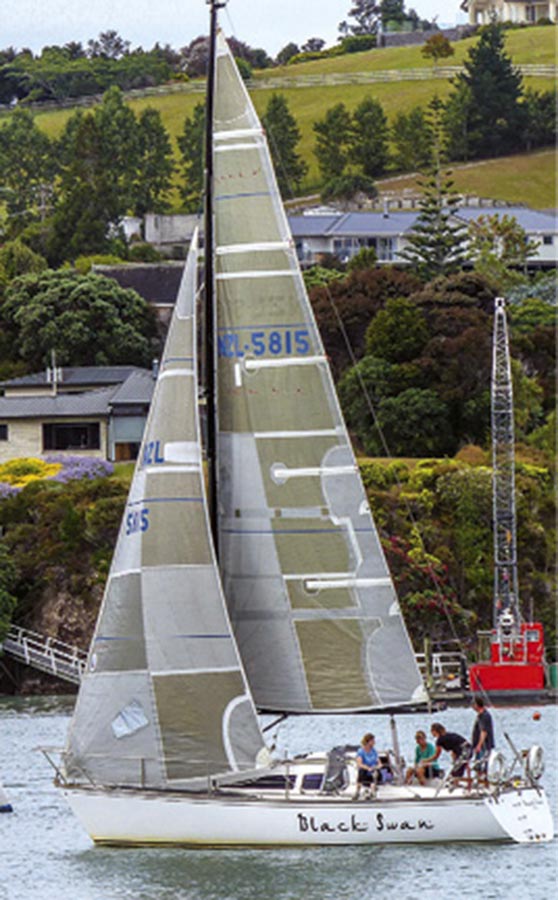 The yacht in question - Black Swan - on a different occasion (racing, rather than fishing).