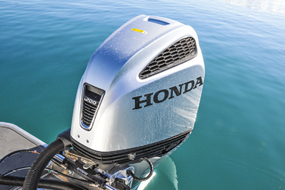 The test boat was powered by a Honda BF200D spinning a Solas 15"- pitch props. 