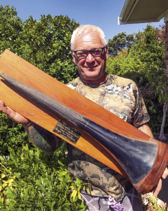 The 329kg black marlin Mark hooked on a lure was well deserving of a trophy.