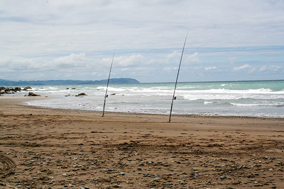 The rocks to the left of the sand would well be worth flicking a lure around.