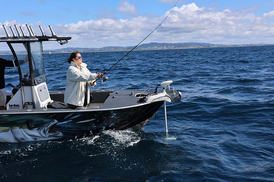 An electric motor is particularly useful when targeting schooling fish as it can hold the vessel over sign.