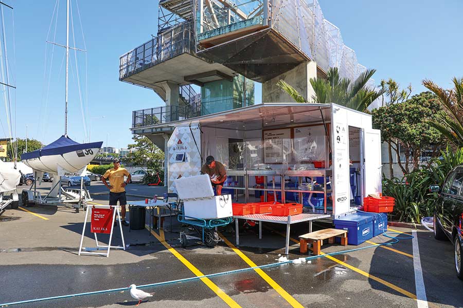 The Kai Ika filleting station is a purpose-built trailer used to process recreational catches.