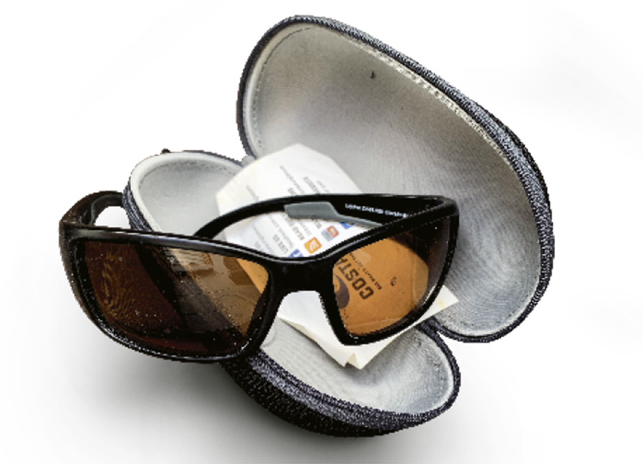 The writer doesn't leave the shore without his Costa del Sol polarised sunglasses.