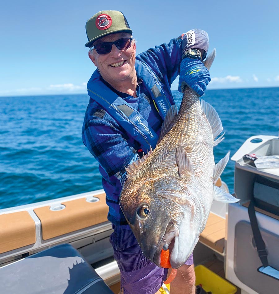 This nice snapper grabbed a Z-Man Doormatador as it slowly descended on a very light jig-head. Sometimes doing nothing is the best course of action!