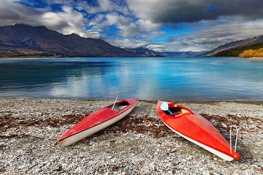 Lake Wakatipu is a great place for the kayak.