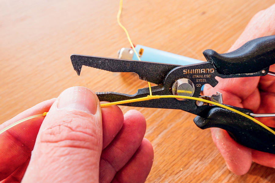 How To Splice A Mono Topshot To Hollow Braid The Fishing site