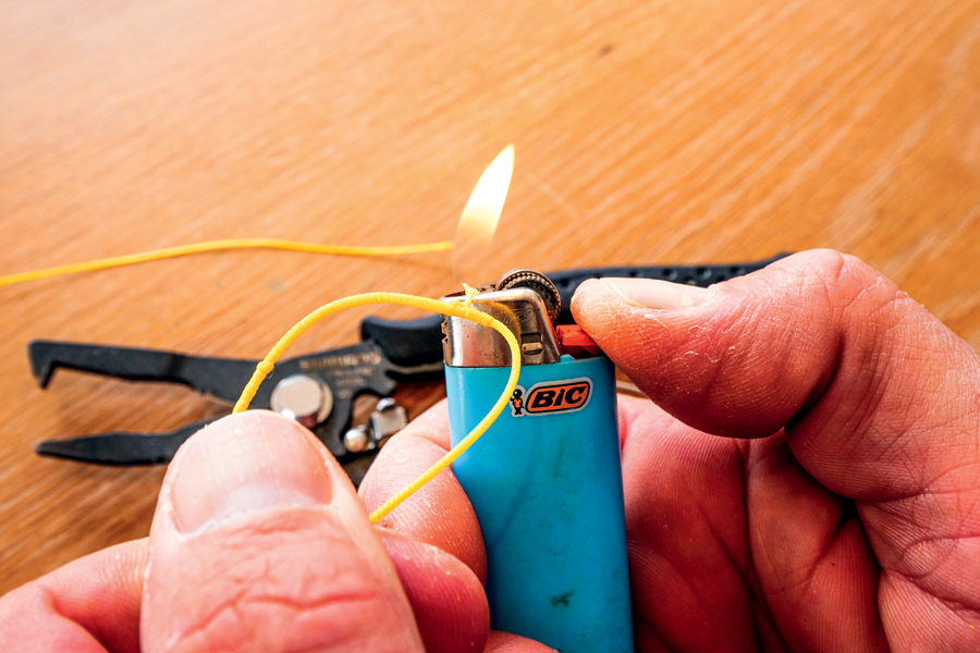 How To Splice A Mono Topshot To Hollow Braid The Fishing site