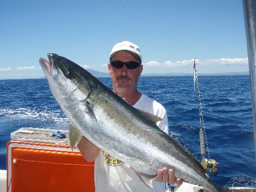 Softy (A Viking from Huntly) holding a prized Kingfish