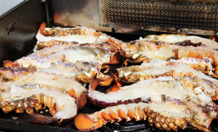 Crayfish tails on Barbeque