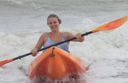 Kayak surfing