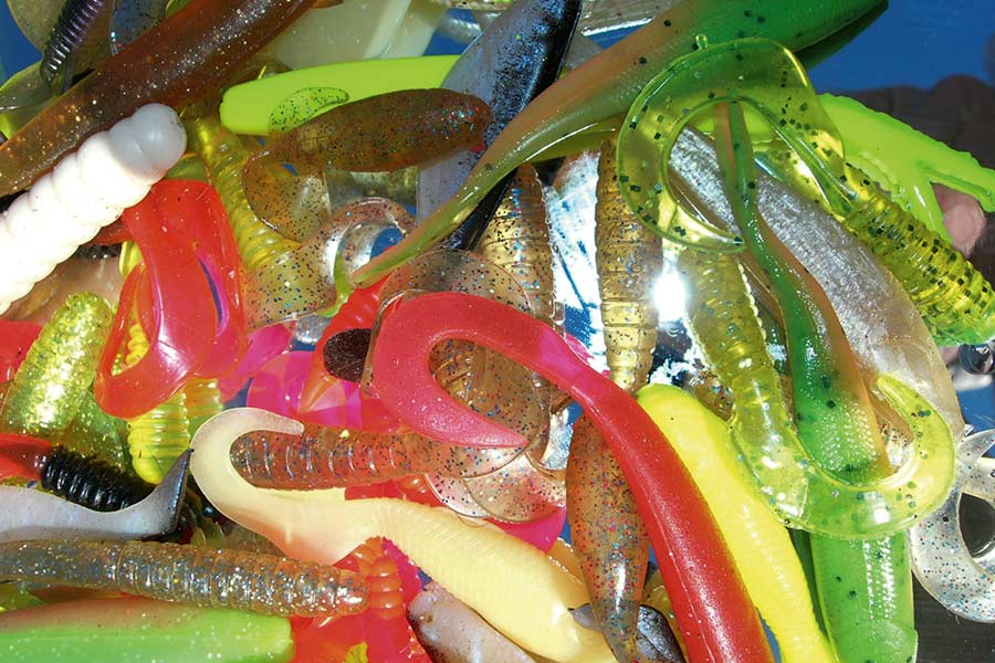 Soft-bait tails come in a wide range of sizes, designs and colours.