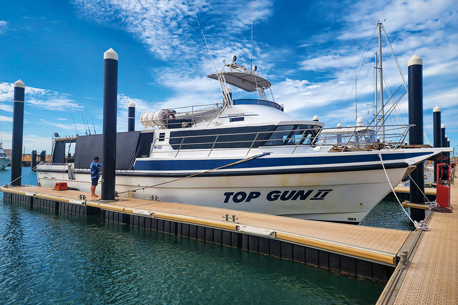 Nik's vessel for the trip, Top Gun II.