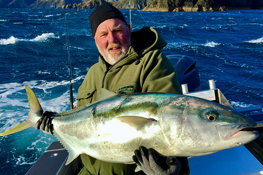 Dan’s dad and fishing mentor Barry with a D’Urville kingfish