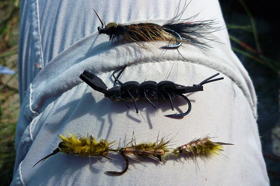 With huge insects, some of the imitations are monsters, too. The biggest of these ‘nymphs’ are over 100mm long.