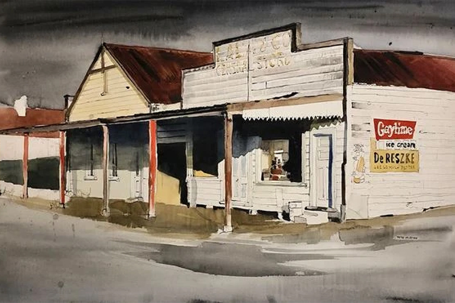 A Peter McIntyre painting of K?kahi.