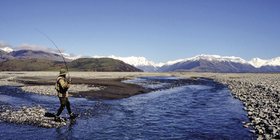 Trout fishing - South Island's braided rivers