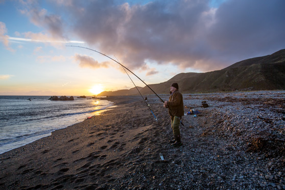 Surfcasting using light line