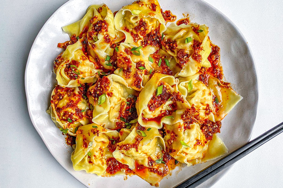 Tarakihi Wontons in Chilli Oil The Fishing site