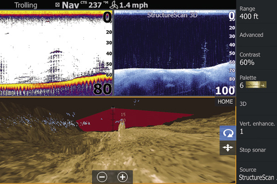 Lowrance three- dimensional sonar